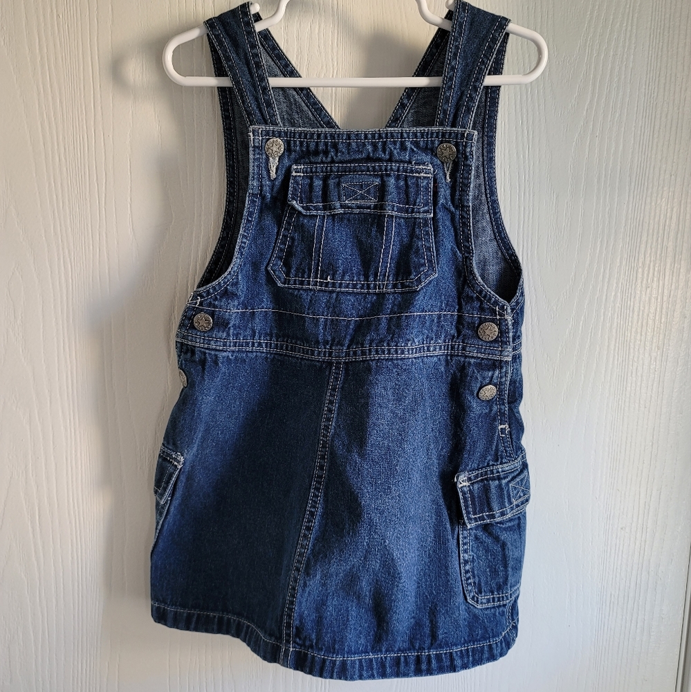 Old Navy Blue Denim Jumper Dress Skirt Girls Size 4/5 Sleeveless Jean Overall